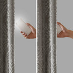 Knitted Jacquard Damask Total Blackout Grommet Curtain Panel
