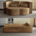 Floor Convertible Sleeper Sofa Bed With 2 Pillows