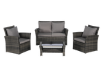 4 Pieces Outdoor Patio Furniture Sets Garden Rattan Chair Wicker Set
