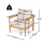 Terassi Outdoor Lounge Chair Set of 2 with Cushions - Beige / Light Teak