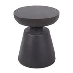 Outdoor Lightweight Concrete End Table with Half Sphere Top - Copper