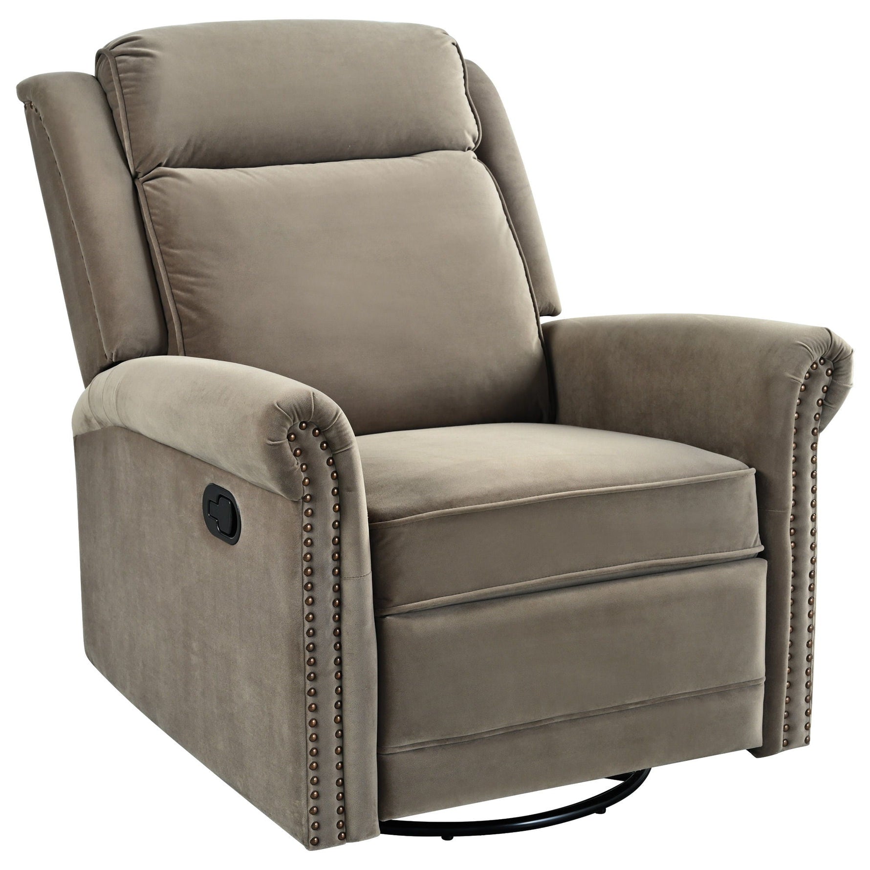 360 Degrees Swivel Manual Rocking Recliner with Adjustable Backrest