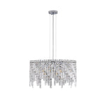 24" Luxurious Round Silver Crystal Chandelier