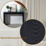 47" Modern Black Wood Console Table with Ribbed Legs