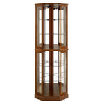 6 Shelf Corner Curio Display Cabinet With Lights, Mirrors And Adjustable Shelves