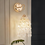 Set of 2 Gold Frame Crystal Grape-Shaped Bead Wall Sconces