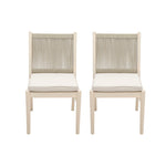 Cordoba Dining Chair Set of 2 - Comfortable Armless Chairs - Beige
