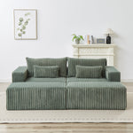 87' Oversized Sectional Lounge Chaise with Plush Corduroy Fabric
