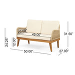 Hueber Outdoor and Rope 4 Seater Chat Set with Cushions - Teak