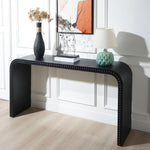 Black Wood Console Table, 59in Entryway Table