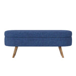 Ottoman Oval Storage Bench with Rubber Wood Legs