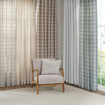 Plaid Rod Pocket and Back Tab Curtain Panel with Fleece Lining Natural 50x95