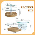 Contemporary Artistic Double Layer Coffee Table, Tempered Glass Top