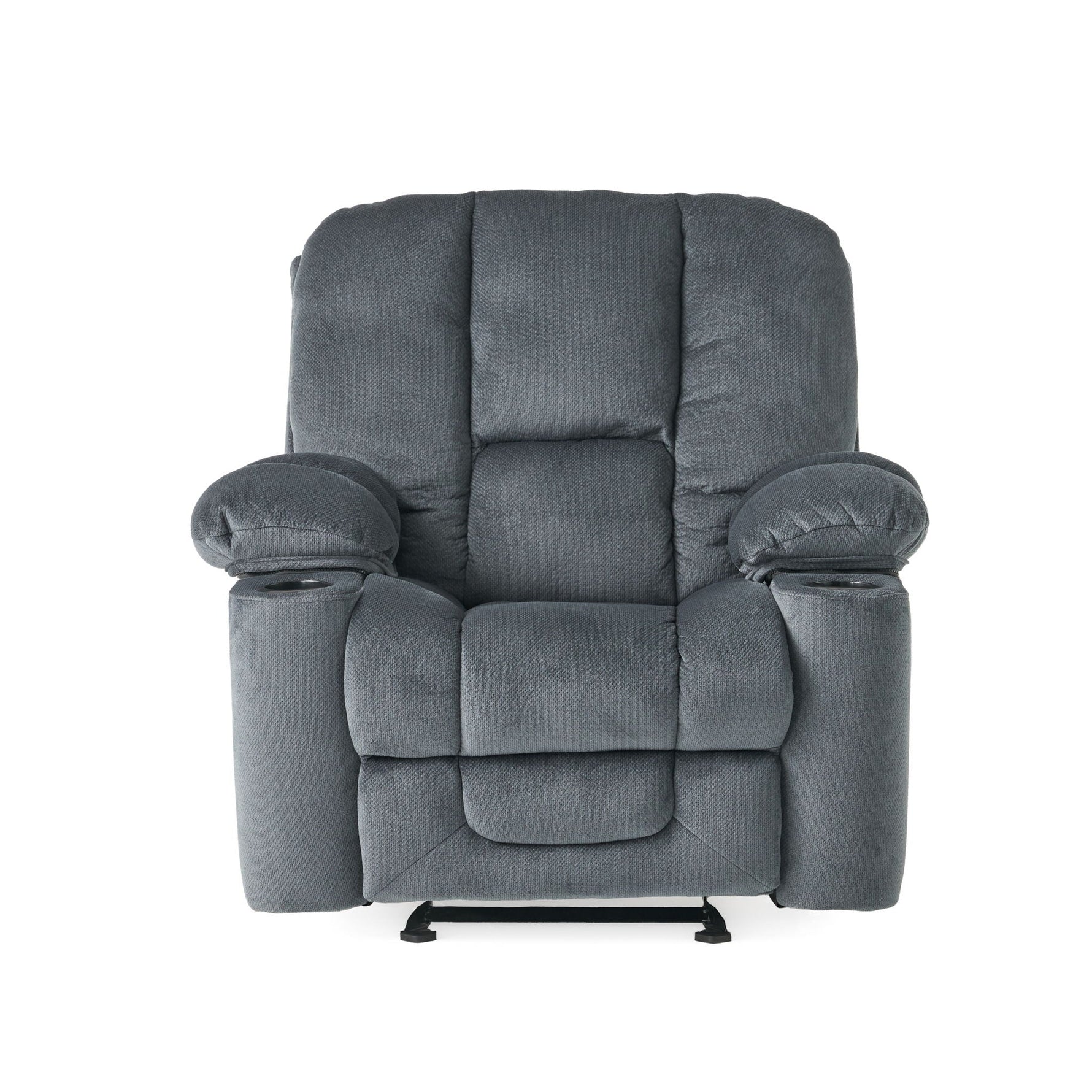 Luxurious Manual Recliner Chair with Skin-Friendly Fabric and Dual Cup Holders