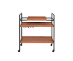 Oaken Honey Oak & Black Finish Serving Cart