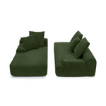 Modern Upholstered L-Shape Sectional Sofa Velvet Green
