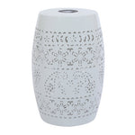 Solar Side Table with Built-in Solar Battery (White)