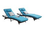 Outdoor Wicker Reclining Chair Set of 2