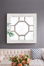Antique Style Decorative Square Wall Mirror with Mirrored Frame
