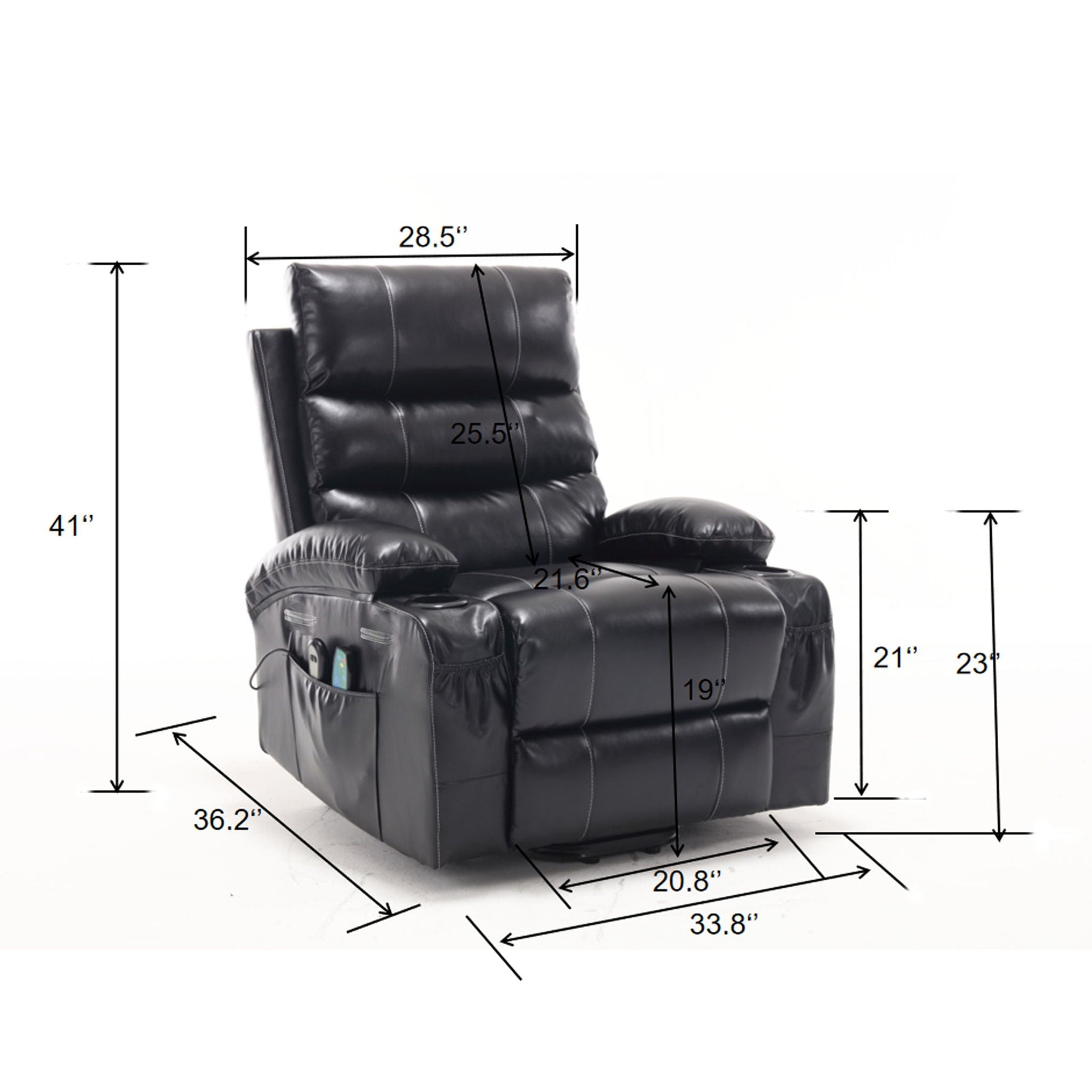Large Electric Power Lift Recliner Chair Sofa with Massage and Heat