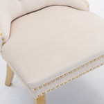 Nikki Collection Modern Tufted Velvet Upholstered Dining Chairs - Set of 2