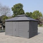 13x10 Ft Outdoor Patio Gazebo Canopy Tent with Ventilated Double Roof and Side Wall