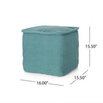 Hansolo Yarn Square Pouf Ottoman Or Floor Cushion - Teal