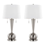 Jules 30.25" Contemporary Metal Table Lamp with Built-In USB Port - Set of 2