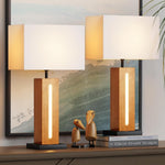 Table Lamps Set Of 2, Modern Dimmable Bedside Lamps With Linen Shades