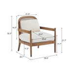 Elliston Rattan Backrest Solid Wood Accent Chair with Cushions - Set of 2