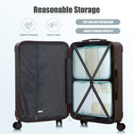 3 Piece ABS Spinner Wheel Luggage Set (Brown)