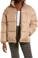 BP. Oversized Puffer Jacket in Tan Amphora , Size Small