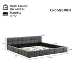Elegant Upholstered Bed With Checkerboard Design