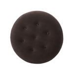 Yolanda 24" Round Upholstered Accent Ottoman - Deep Brown Velvet