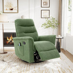 Manual Recliner Chair With 8-Point Massage and Swivel Function