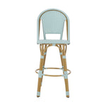 29.5' Outdoor PE Rattan and Aluminum French Barstools, Set of 2