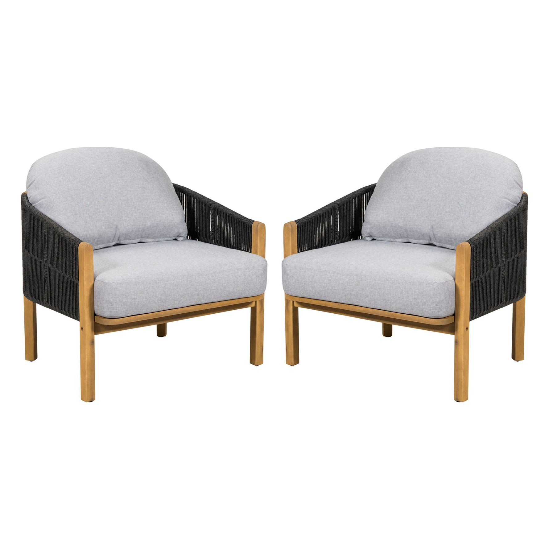Grotta Outdoor Wood Club Chair Set of 2