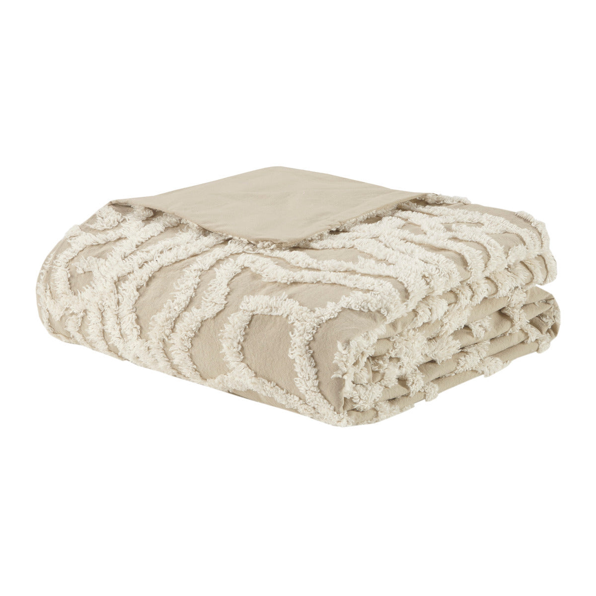 King/Cal King 3 Piece Tufted Cotton Duvet Cover Set