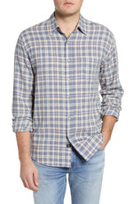 Rails Wyatt Plaid Button-Up Shirt in Heather Blue/Coral, Size Medium