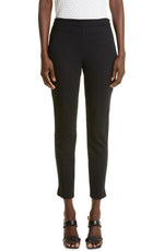 St. John Collection Ponte Knit Slim Ankle Pants in Caviar, Size 8