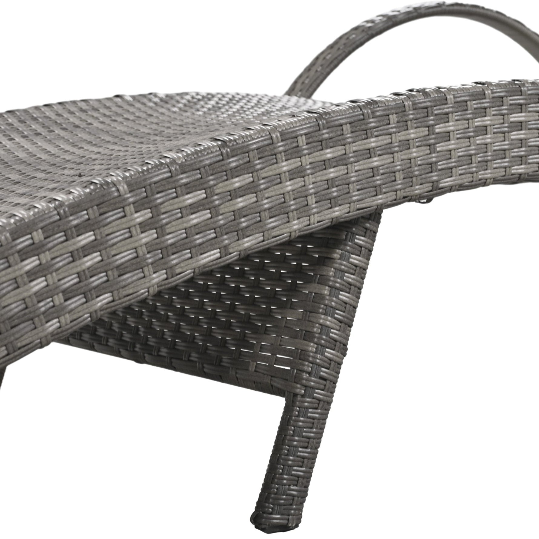 K&K 80" Outdoor Wicker Chaise Lounge Chairs Set of 2