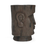 Outdoor Side Table Easter Island Moai Statue Pedestal
