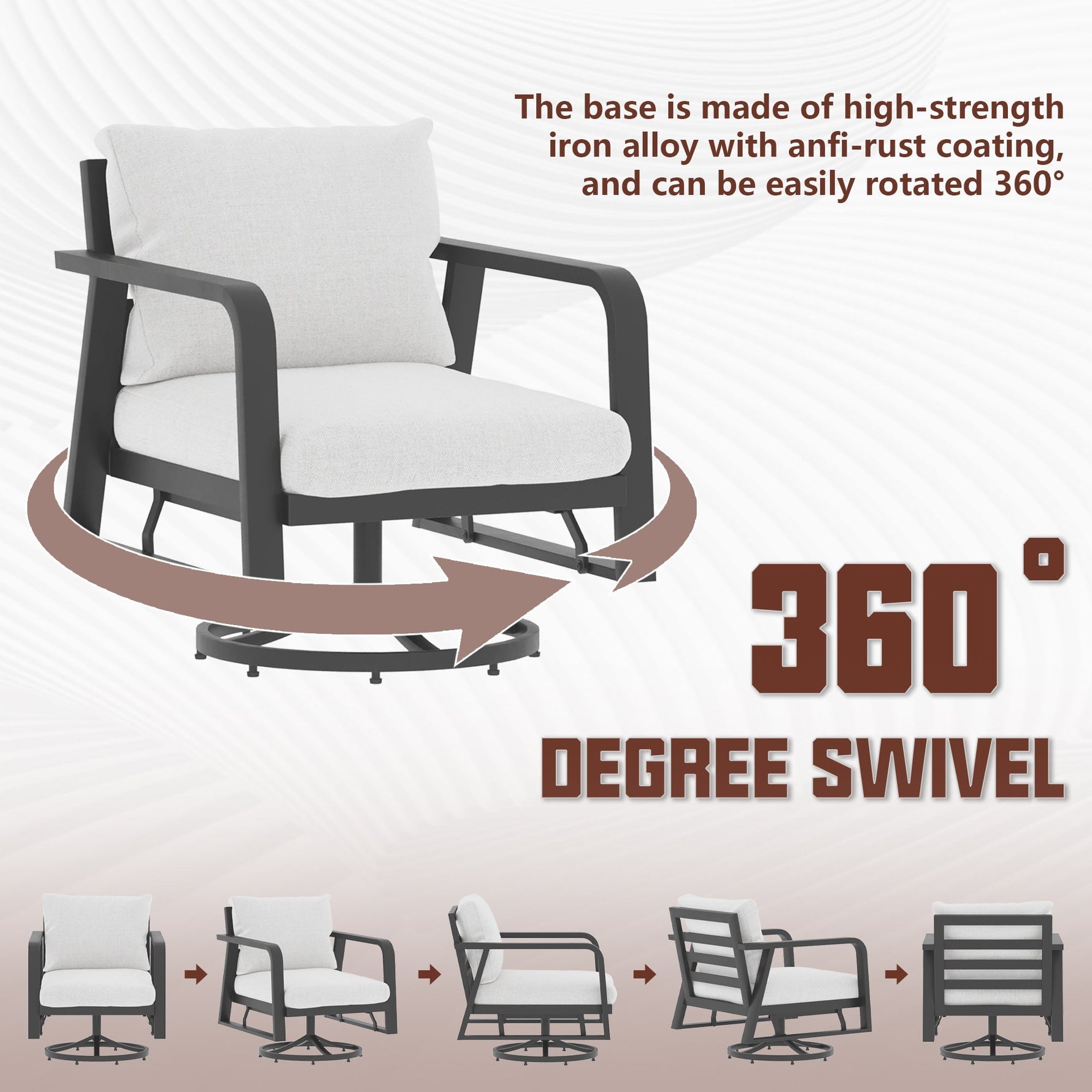 FR Aluminum Outdoor Sofa Swivel Seats