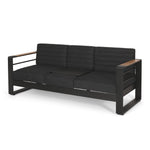 Giovanna 3 Seater Sofa With Aluminum Frame And Water Repellence Cushions - Black