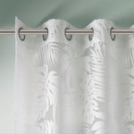 Palm Leaf Burnout Sheer Window Curtain White 50x63