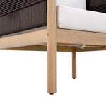 Outdoor Acacia Wood Club Chair with Diamond Rope Weave & Cushions, Light Teak