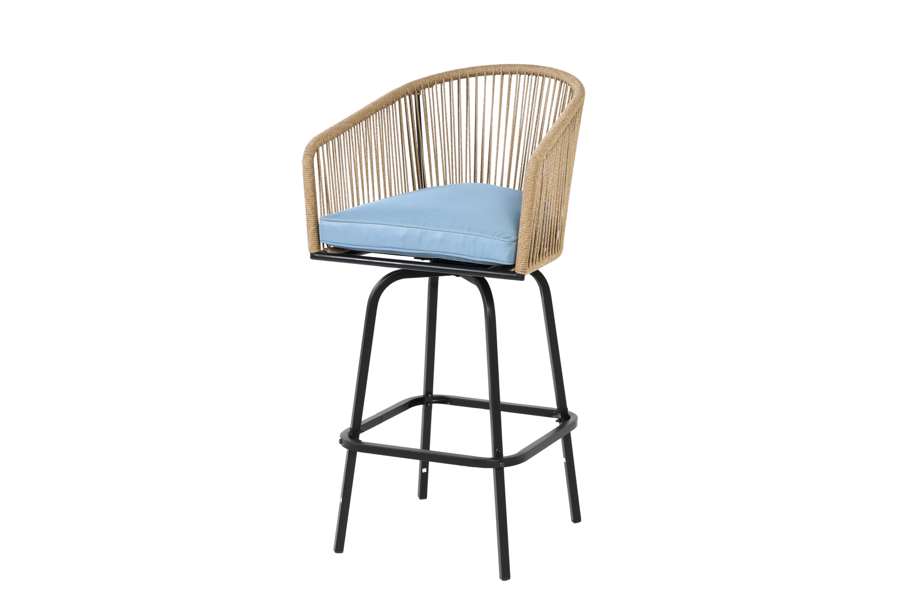Outdoor Bar Stools Set of 4 with Armrests and Backrest