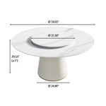 Modern Round Carbon Steel Base Dining Table