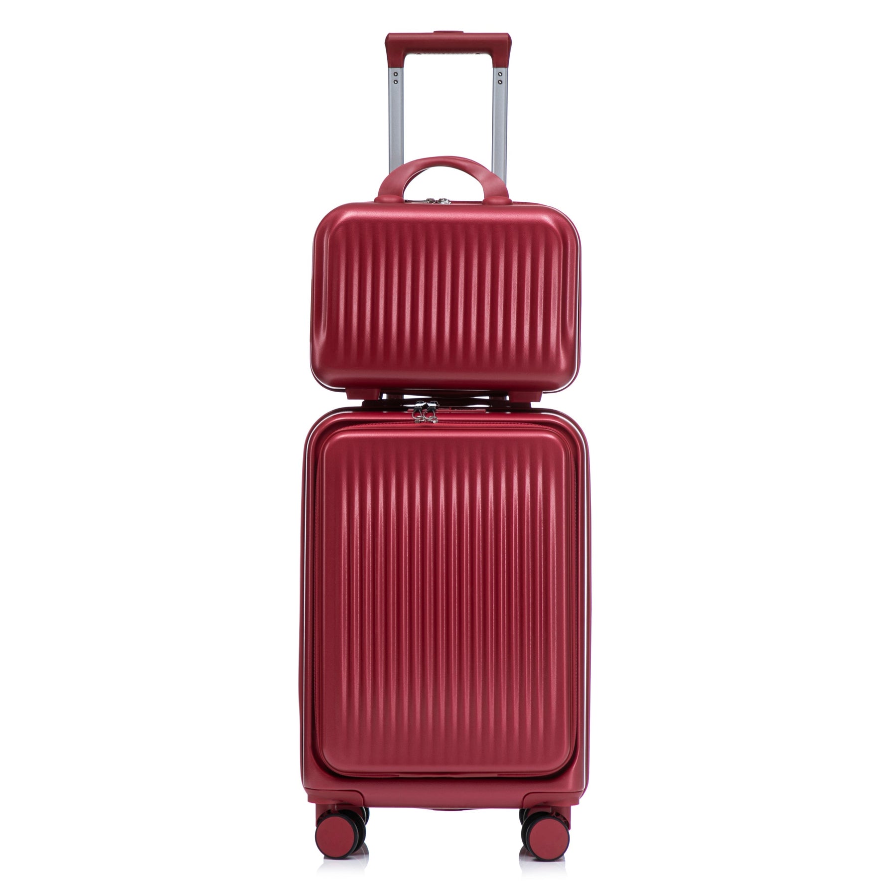 14'/20' 2 pcs ABS Spinner Wheel Luggage Set with Combination Lock and Front Opening Design