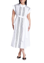 ELOQUII Women's Plus Size Embroidered Midi Dress - 18, Bright White